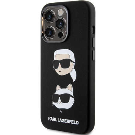 Karl Lagerfeld Silicone Karl&amp;Choupette Head case for iPhone 15 Pro Max - black