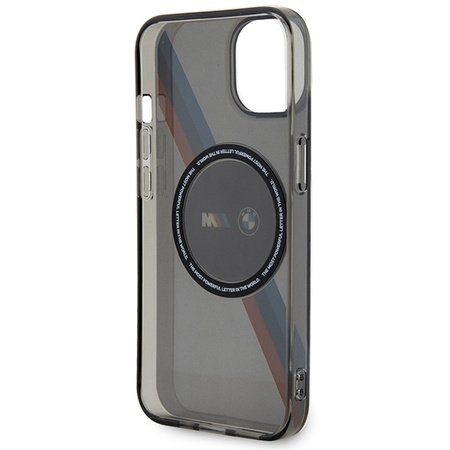 Case BMW BMHMP14SHDTK iPhone 14 6.1&quot; grey/grey Tricolor Stripes MagSafe