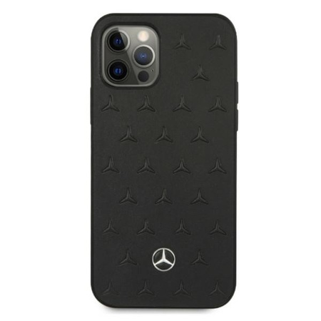 Mercedes MEHCP12LPSQBK iPhone 12 Pro Max 6,7" czarny/black hardcase Leather Stars Pattern