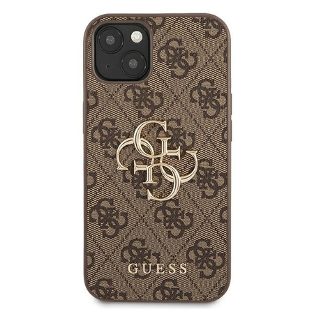 Oryginalne Etui IPHONE 13 6,1" Guess Hardcase 4G Big Metal Logo GUHCP13M4GMGBR brązowe