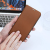 Dux Ducis Skin X2 case for iPhone 14 Plus case with magnetic flap brown