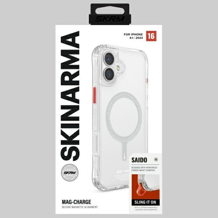 Skinarma etui Saido iPhone 16 6.1"        Magnetic Charging przezroczysty/clear