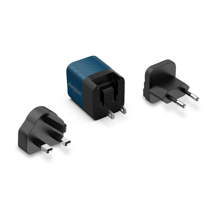 Energizer Ultimate - Ładowarka sieciowa Multiplug EU / UK / US GaN USB-C 20W PD (Niebieski)