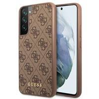 Guess GUHCS22SG4GFBR S22 S901 brown / brown hard case 4G Metal Gold Logo