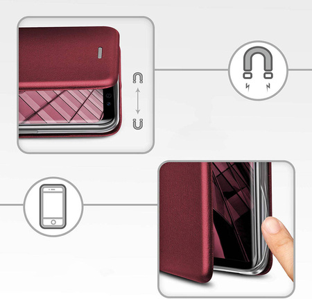 Case IPHONE 7 / 8 / SE 2020 Leatherette Wallet Flip Elegance burgundy