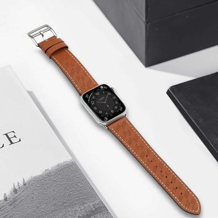 Strap Leather Apple Watch SE, 8, 7, 6, 5, 4, 3, 2, 1 (41, 40, 38 mm) bracelet brown