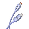 Baseus Crystal Shine Series Fast Charging Data Cable Type-C to Type-C 100W 2m Purple