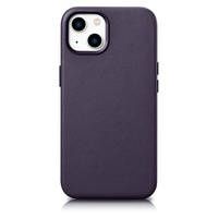 iCarer Case Leather genuine leather case for iPhone 14 Plus dunkelviolett () (MagSafe compatible)