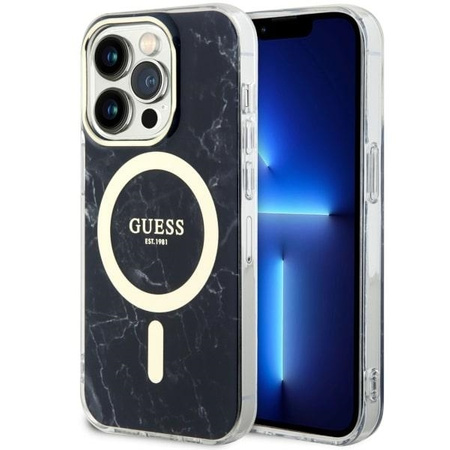 Guess GUHMP14XPCUMAK iPhone 14 Pro Max 6.7&quot; black/black hardcase Marble MagSafe