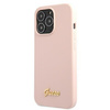 Guess GUHMP13LLSLMGLP iPhone 13 Pro / 13 6.1 &quot;light pink / light pink hardcase Silicone Script Gold Logo Magsafe