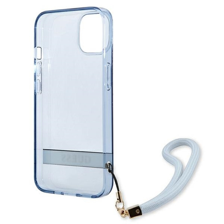 Etui IPHONE 13 Guess Hardcase Translucent Stap (GUHCP13MHTSGSB) niebieskie