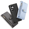 Dux Ducis Lawa Leather Case for Samsung Galaxy S25+ with Detachable Magnetic Wallet - Blue