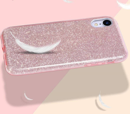 Etui IPHONE 12 MINI Brokat Glitter różowe