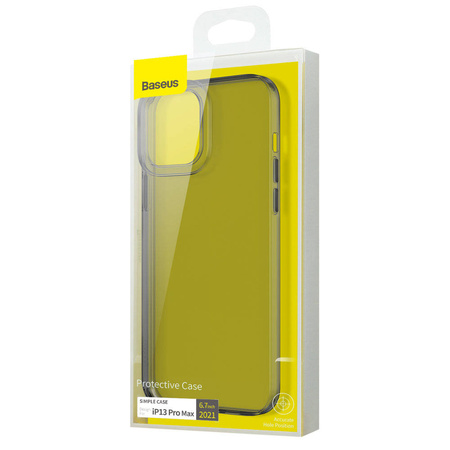 Baseus Simple Series Case przezroczyste żelowe etui iPhone 13 Pro czarny (ARAJ000401)