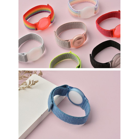 Armband für APPLE AIRTAG Tech-Protect Nylon For Kids rosa