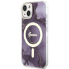 Guess GUHMP14SHTMRSU iPhone 14 6.1&quot; purple/purple hardcase Golden Marble MagSafe