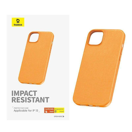 Case APPLE IPHONE 15 Baseus Fauxther Series orange