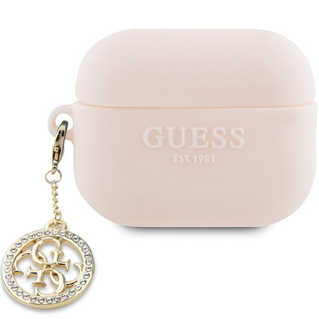 Guess GUAP23DSLGHDP AirPods Pro 2 cover pink/pink 3D Rubber 4G Diamond Charm