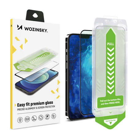 Szkło hartowane 9H z ramką montażową do iPhone 14 Pro Wozinsky Premium Glass - czarne