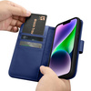 iCarer Wallet Case 2in1 iPhone 14 Flip Leather Cover Anti-RFID blue (WMI14220725-BU)