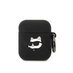 Karl Lagerfeld Silicone NFT Choupette Head 3D - Etui AirPods 1/2 gen (czarny)