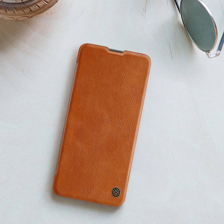 Nillkin Qin Case Cover for Xiaomi Redmi Note 11 Pro + (China) / Redmi Note 11 Pro (China) Camera Protector Holster Cover Flip Cover Brown