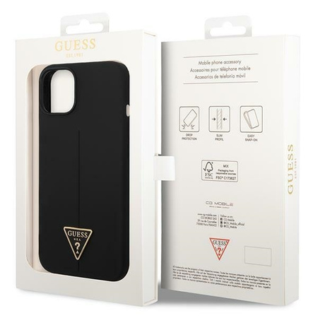 Guess Silicone Triangle Logo - Etui iPhone 14 Plus (czarny)