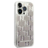 Original Case IPHONE 14 PRO Karl Lagerfeld Hardcase Liquid Glitter Monogram (KLHCP14LLMNMS) silver