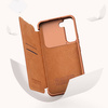 Nillkin Qin Leather Pro Case etui do Samsung Galaxy S22+ (S22 Plus) osłona na aparat kabura pokrowiec obudowa z klapką brązowy