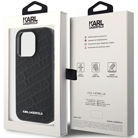 Karl Lagerfeld Quilted K Pattern case for iPhone 15 Pro Max - black