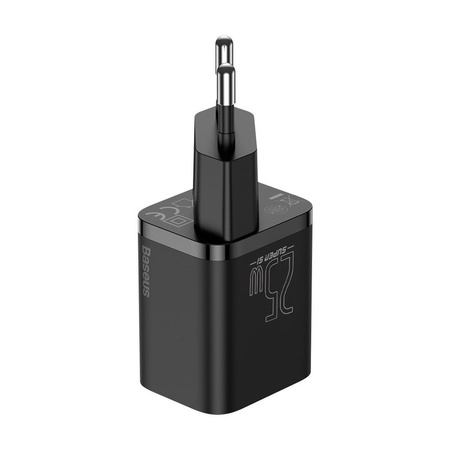 Baseus Super Si szybka ładowarka sieciowa Quick Charge 3.0 Power Delivery 25W 3A + Kabel USB Typ C - USB Typ C 3A 1m czarny (TZCCSUP-L01)