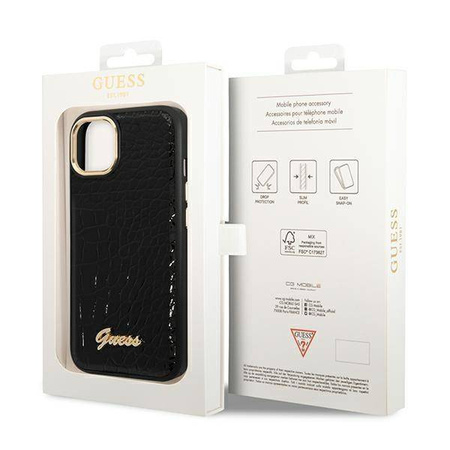 Guess GUHCP14MHGCRHK iPhone 14 Plus 6,7" czarny/black hardcase Croco Collection