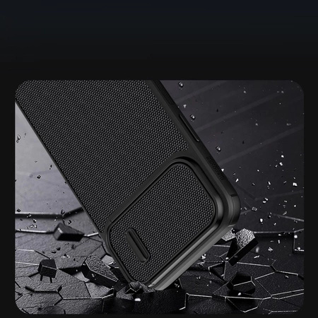 Nillkin Textured S Case etui iPhone 14 Pro pancerny pokrowiec z osłoną na aparat niebieski