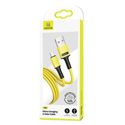 USAMS Kabel U52 microUSB 2A Fast Charge 1m żółty/yellow SJ435USB03 (US-SJ435)