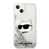 Karl Lagerfeld Liquid Glitter NFT Choupette Head - Etui iPhone 14 Plus (srebrny)