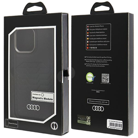 Audi Synthetic Leather MagSafe iPhone 15 Pro Max 6.7" czarny/black hardcase AU-TPUPCMIP15PM-GT/D3-BK