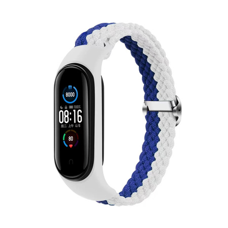 Opaska pleciona Smart Band M3/M4/M5/M6 WHITE-BLUE / BIAŁO-NIEBIESKI