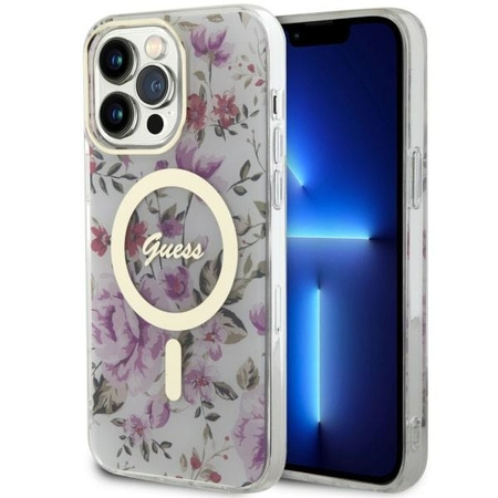 Guess GUHMP14XHCFWST iPhone 14 Pro Max 6.7&quot; transparent hardcase Flower MagSafe