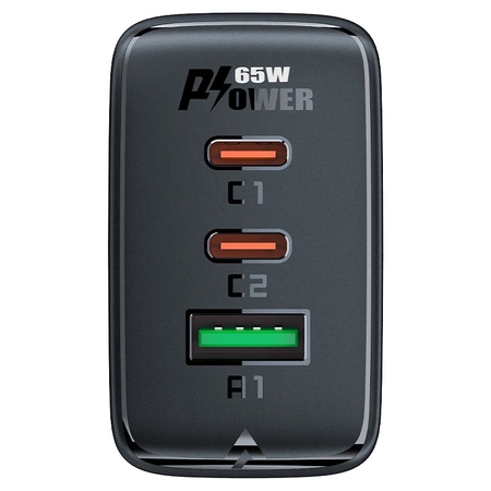 Acefast Schnellladegerät GaN (2x USB-C / USB-A) PPS / PD / QC4+ 65W weiß (A41)