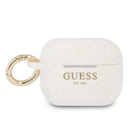 Guess GUAPSGGEH AirPods Pro cover biały/white Silicone Glitter