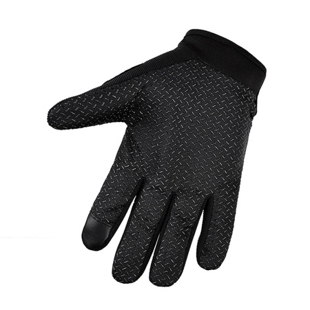 Motorcycle phone gloves with knuckle protector – black