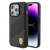 Original Case APPLE IPHONE 15 PRO Ferrari Hardcase Perforated Waves Metal Logo (FEHCP15LPWAK) black