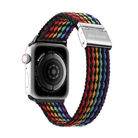 Dux Ducis Strap (Mixture II Version) strap for Apple Watch SE, 8, 7, 6, 5, 4, 3, 2, 1 (41, 40, 38 mm) braided bracelet dark stripes