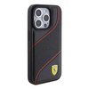 Original Case APPLE IPHONE 15 PRO Ferrari Hardcase Perforated Waves Metal Logo (FEHCP15LPWAK) black