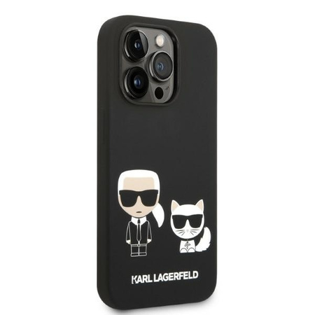 Karl Lagerfeld KLHMP14LSSKCK iPhone 14 Pro 6.1&quot; Hardcase schwarz / schwarz Liquid Silicone Karl &amp; Choupette Magsafe