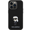 Etui Karl Lagerfeld Silicone Ikonik Metal Pin na iPhone 15 Pro - czarne