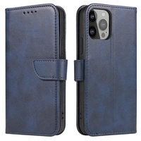 Magnet Case elegancki futerał etui pokrowiec z klapką i funkcją podstawki iPhone 14 Plus niebieski