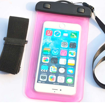 Waterproof case with a PVC phone band - transparent