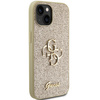 Guess Glitter Script Big 4G Hülle für iPhone 15 – Gold