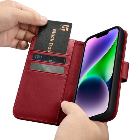 iCarer Wallet Case 2in1 iPhone 14 Flip Leather Cover Anti-RFID red (WMI14220725-RD)